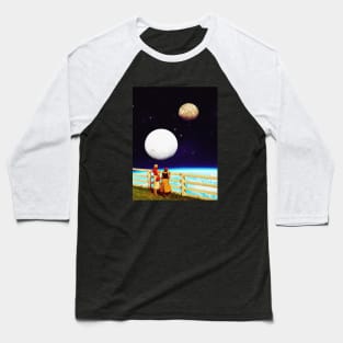 Two Of Us - Space Collage, Retro Futurism, Sci-Fi Baseball T-Shirt